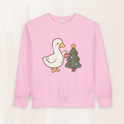 Decorating Duck Toddler Christmas Sweatshirt