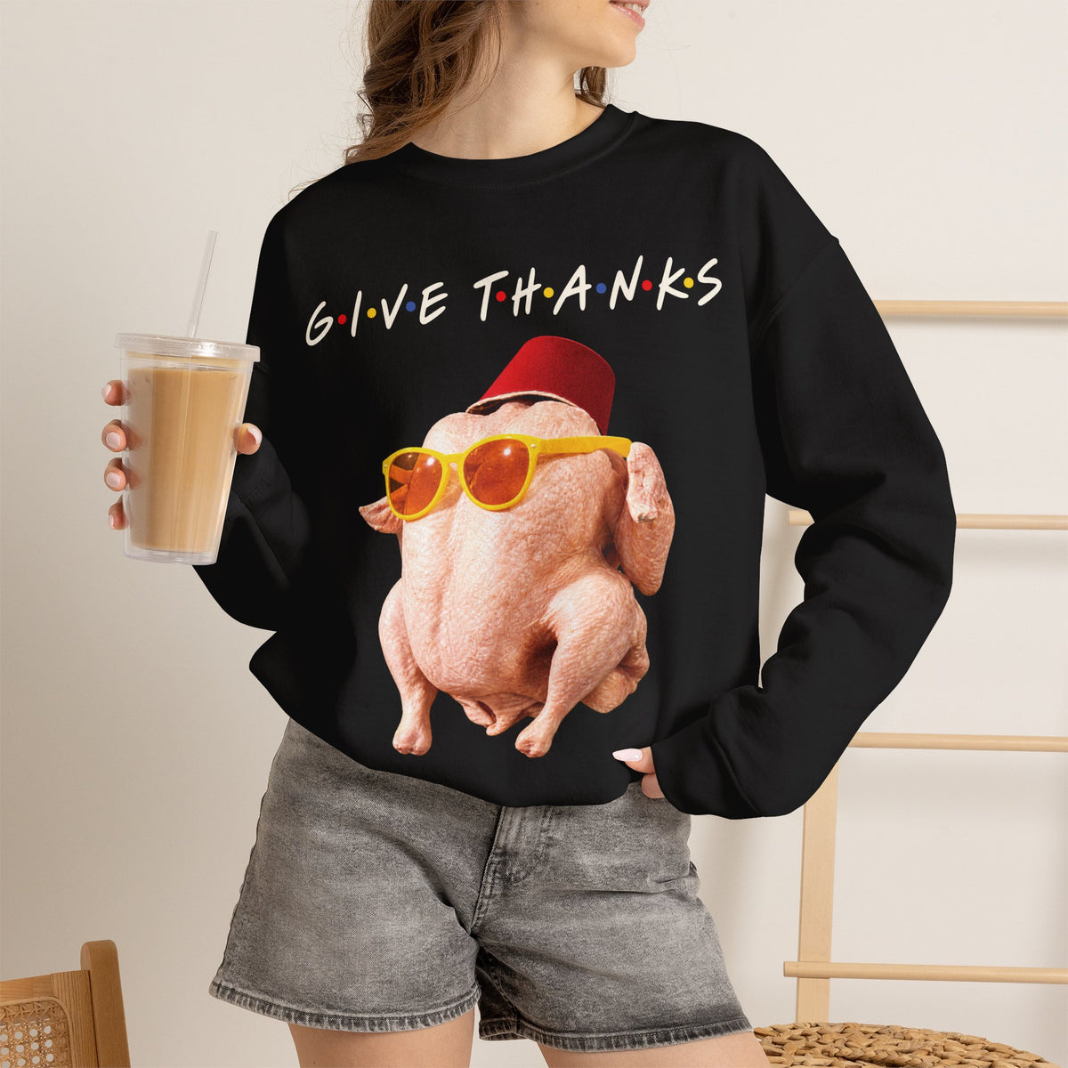 Thanksgiving FRIENDS Turkey Crewneck Sweatshirt Printify