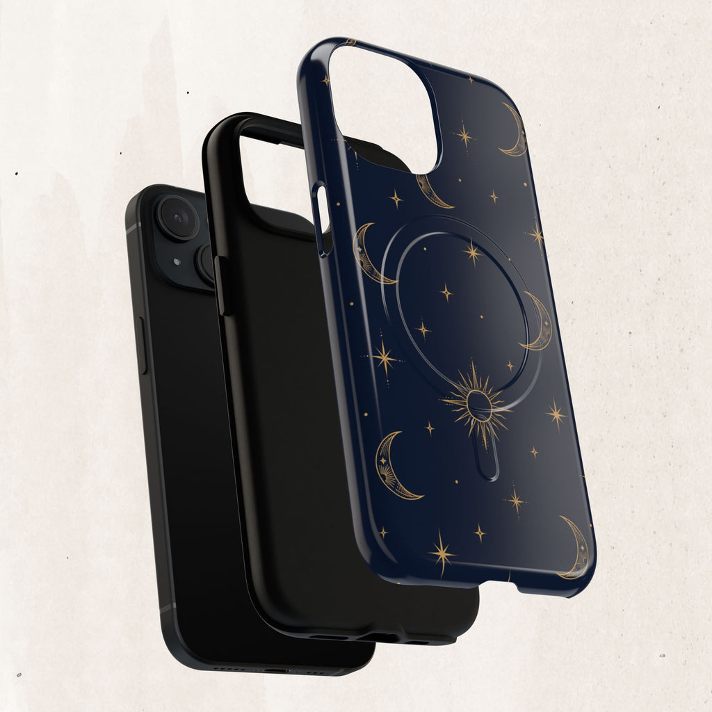 Magnetic Phone Case — Celestial Moon & Stars Tough Protective Cover