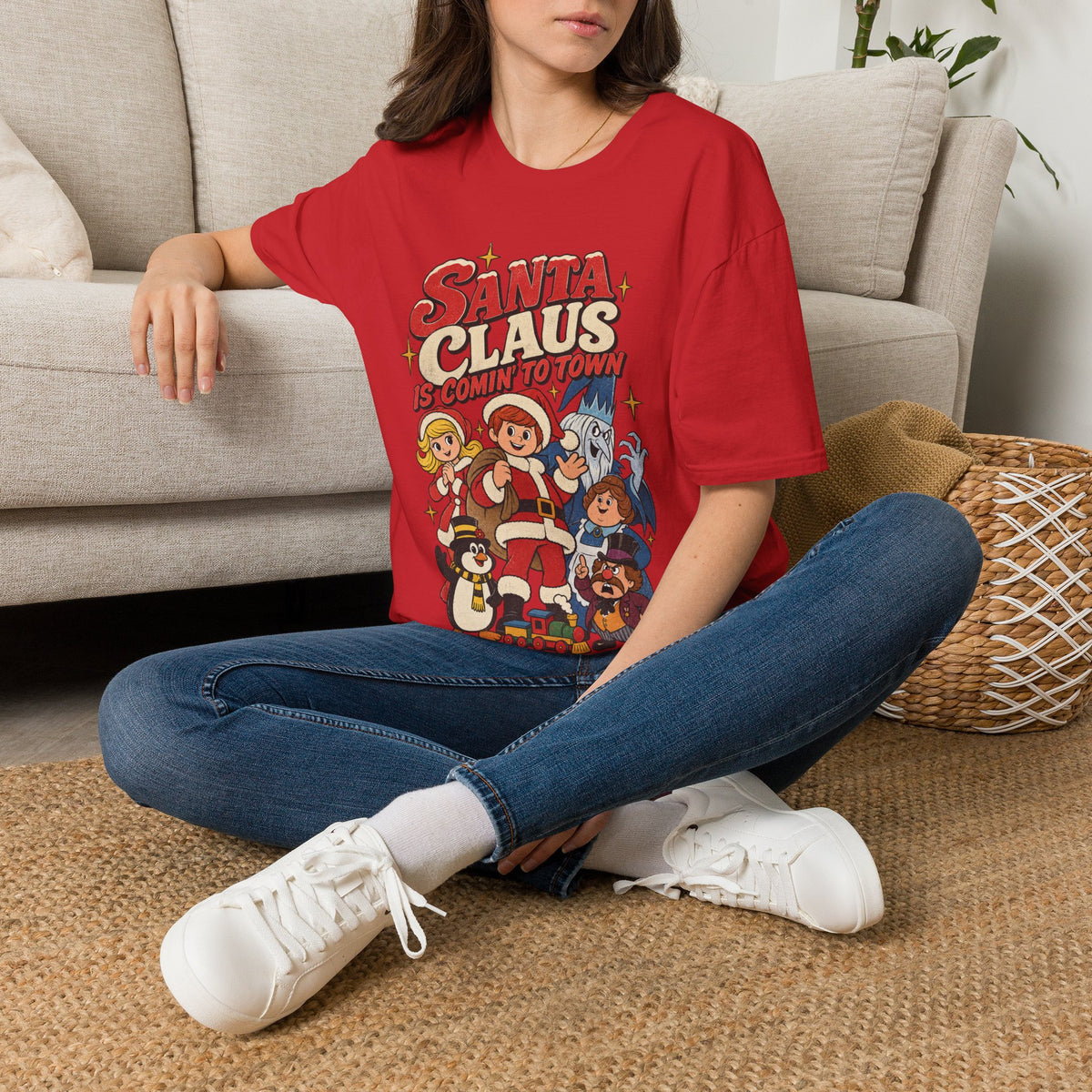 Santa Claus Is Comin' To Town Christmas Tee