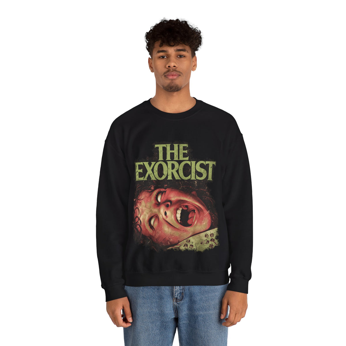 The Exorcist Horror Movie Crewneck Sweatshirt in Black, alternate view