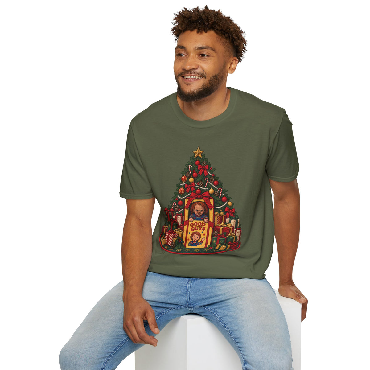 Chucky Christmas Graphic Tee in Red, alternate view