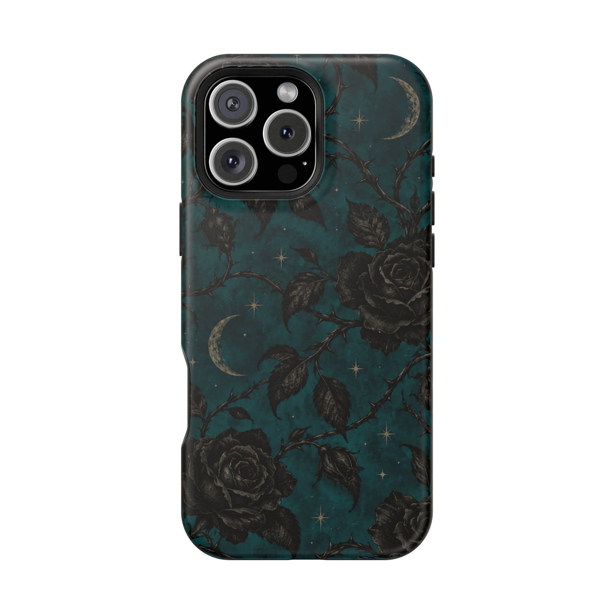 Teal Moon & Black Rose Magnetic Phone Case, alternate view