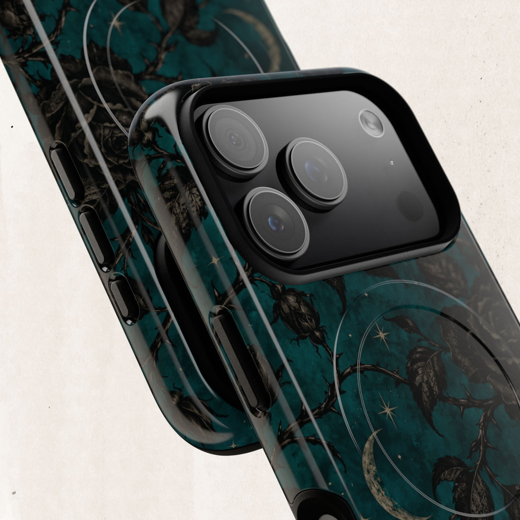 Teal Moon & Black Rose Tough Protective Case