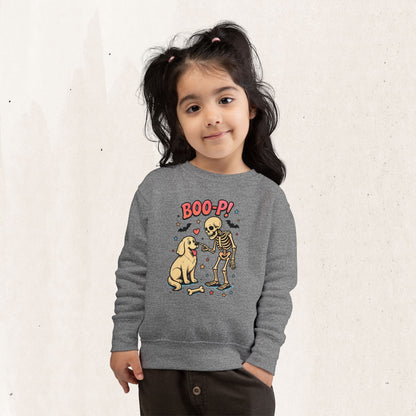 Skeleton & Puppy “BOO-P!” Toddler Sweatshirt