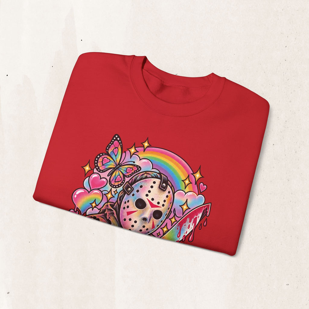 Jason Mask Rainbow Horror Crewneck Sweatshirt