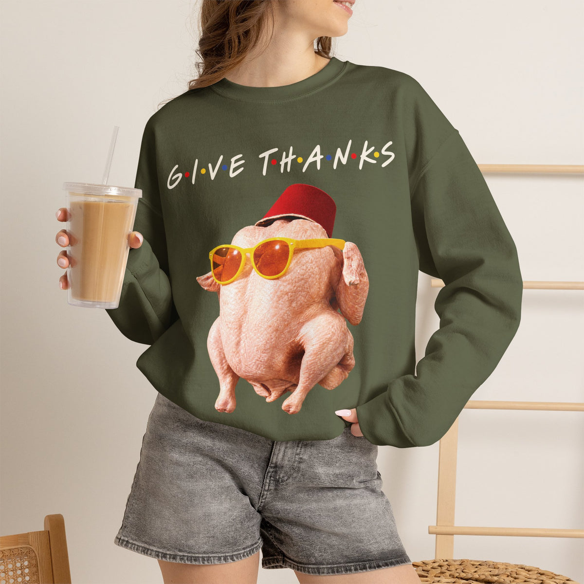 Thanksgiving FRIENDS Turkey Crewneck Sweatshirt Printify