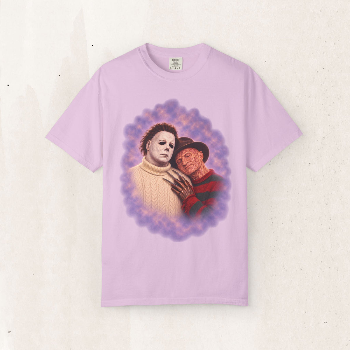 Michael Myers & Freddy Krueger 80s Portrait Tee – Orchid