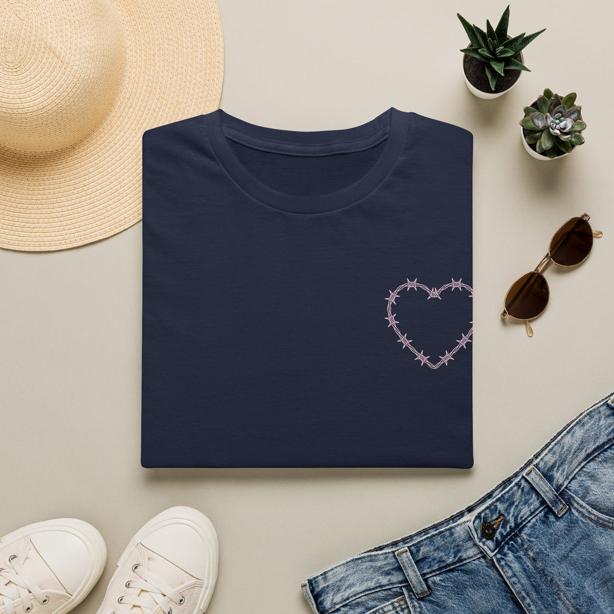 Barbed Wire Heart Graphic Tee