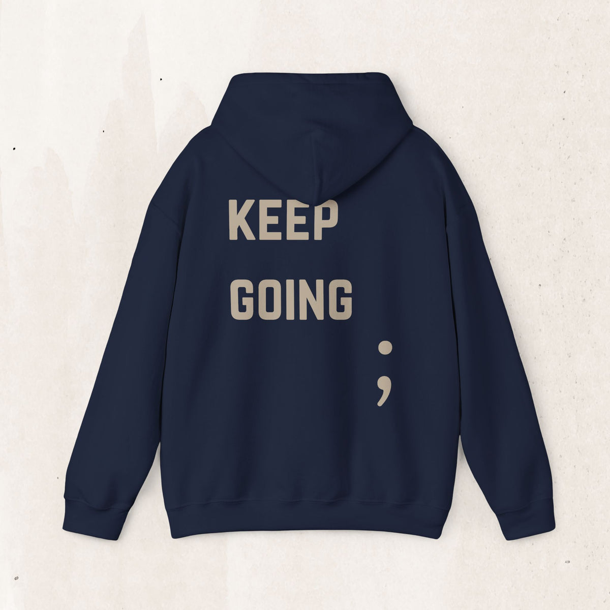 Keep Going Semicolon Hoodie | Suicide Awareness Back Print Pullover