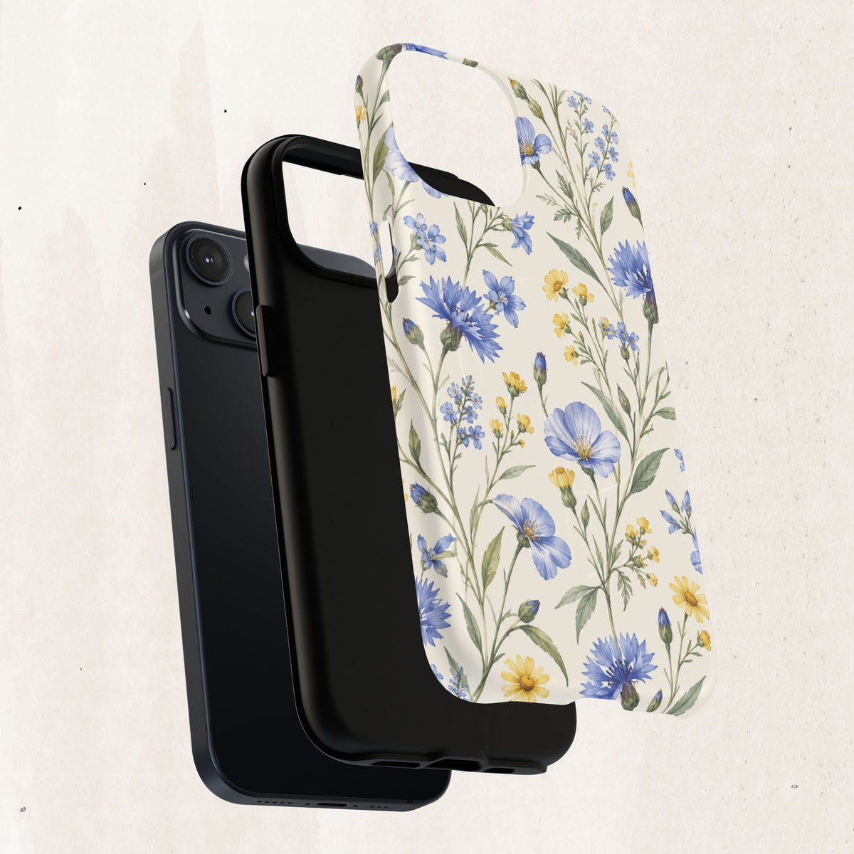 Floral Blue Cornflower  Magnetic Phone Case