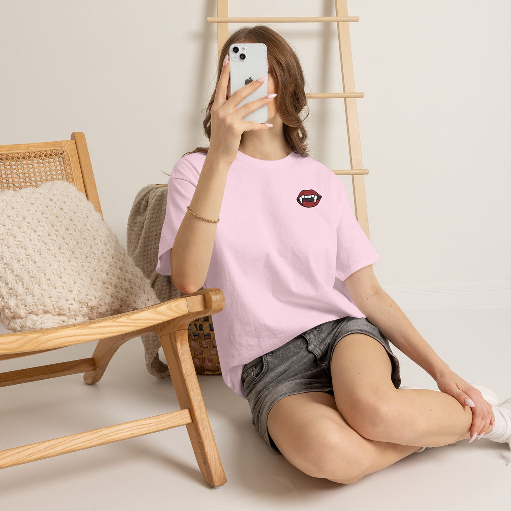 Embroidered Vampire Fangs Tee