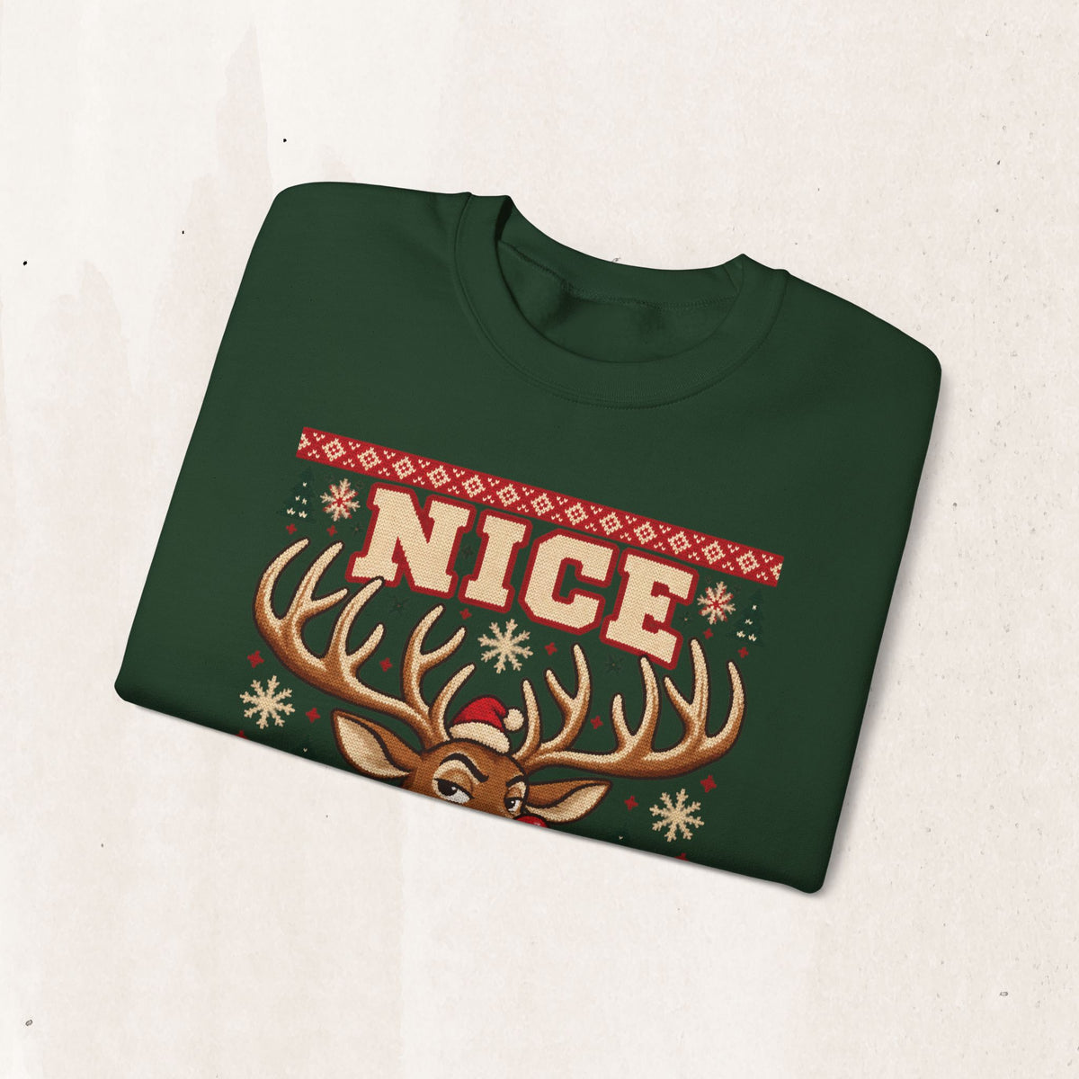 Nice Rack Reindeer Christmas Sweatshirt in Red, alternate view