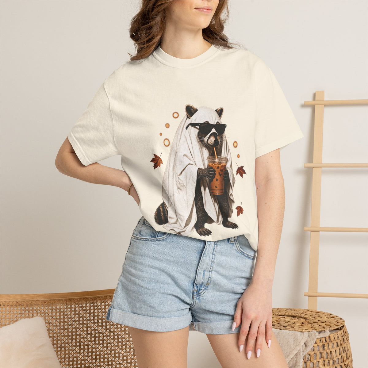 Halloween Raccoon Ghost Costume Tee