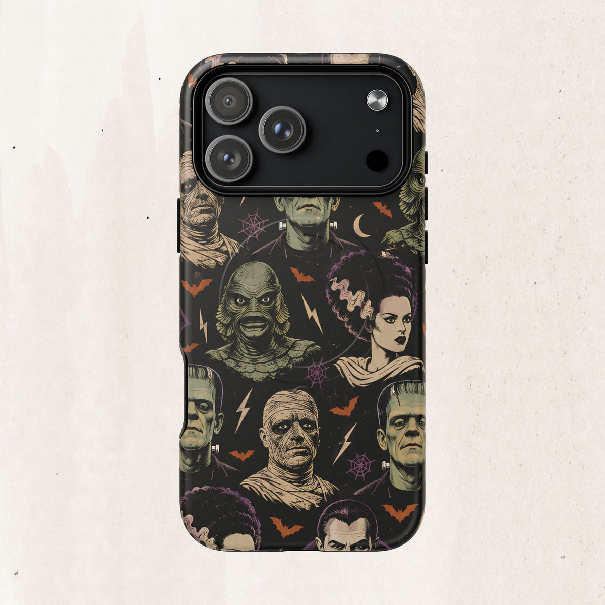 Monster Mash Magnetic Phone Case — Retro Classic Horror Collage