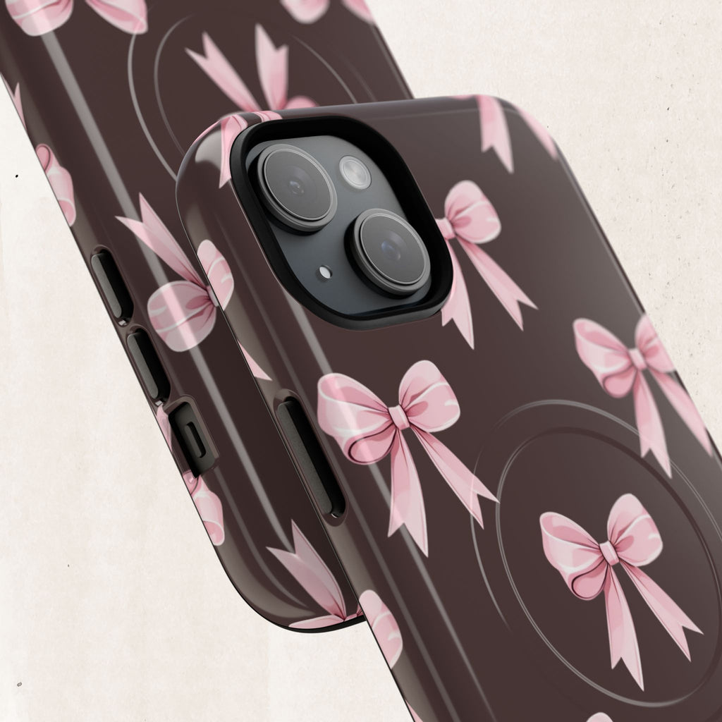 Pink Ribbon Bow Tough Magnetic Phone Case