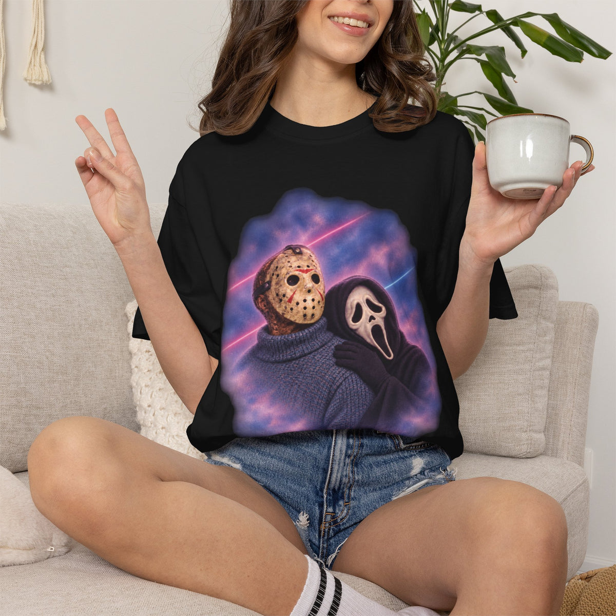 Jason Vorhees & Ghostface 80's Portrait Tee