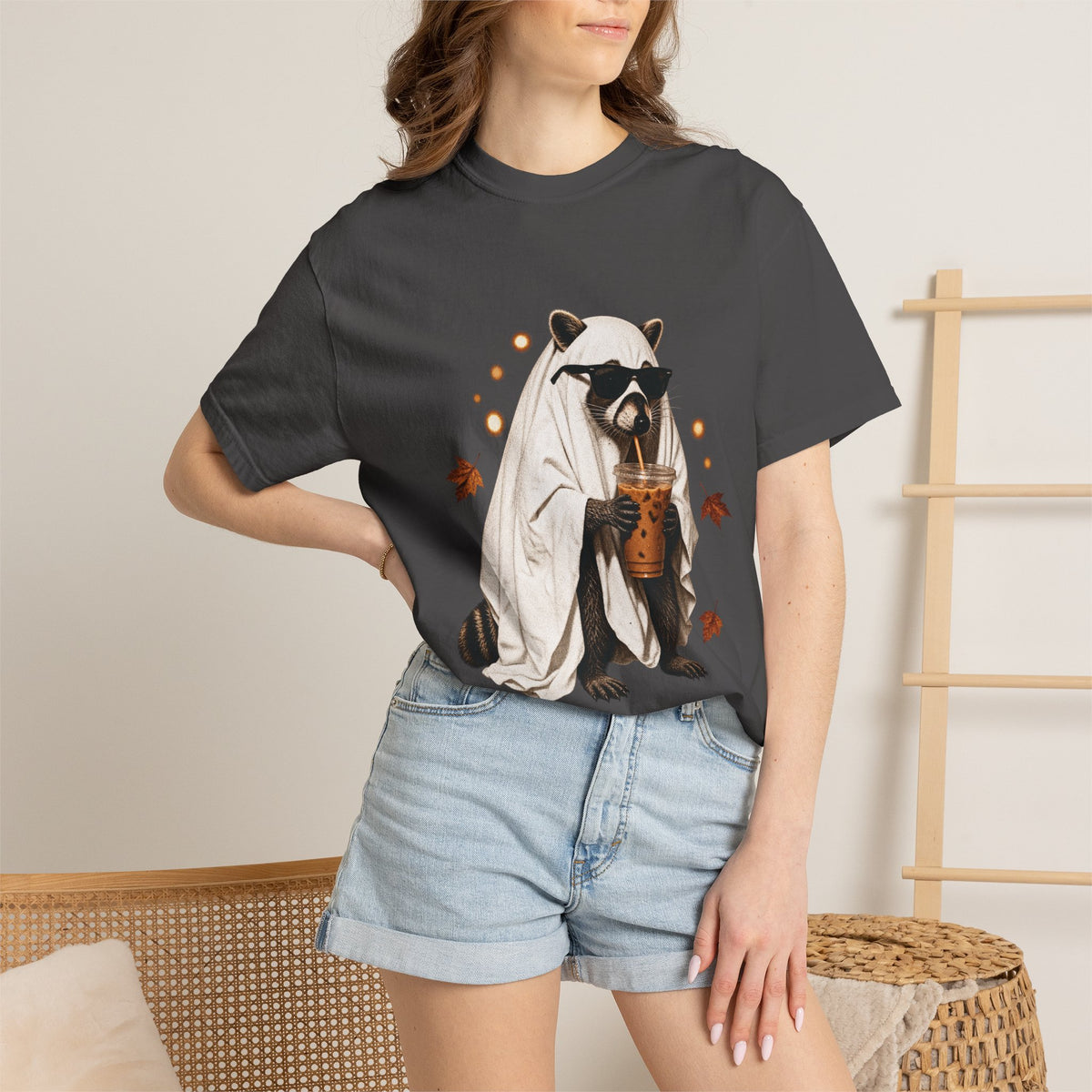 Halloween Raccoon Ghost Costume Tee