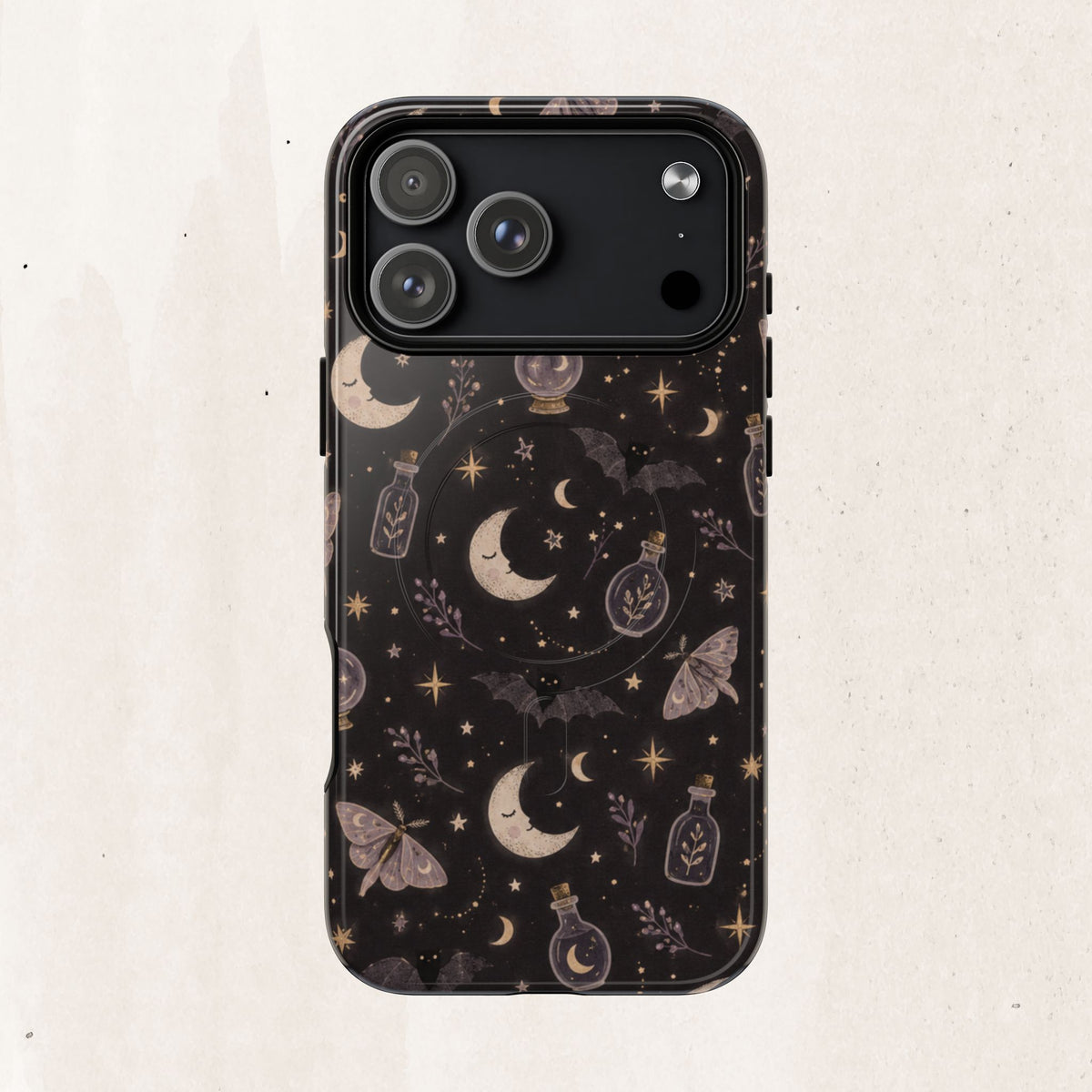 Moon & Moth Magnetic Phone Case — Celestial Protective Tough Case