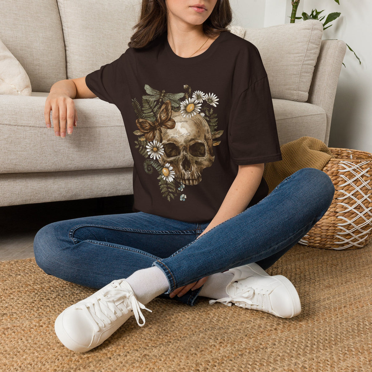Floral Skull Graphic Tee
