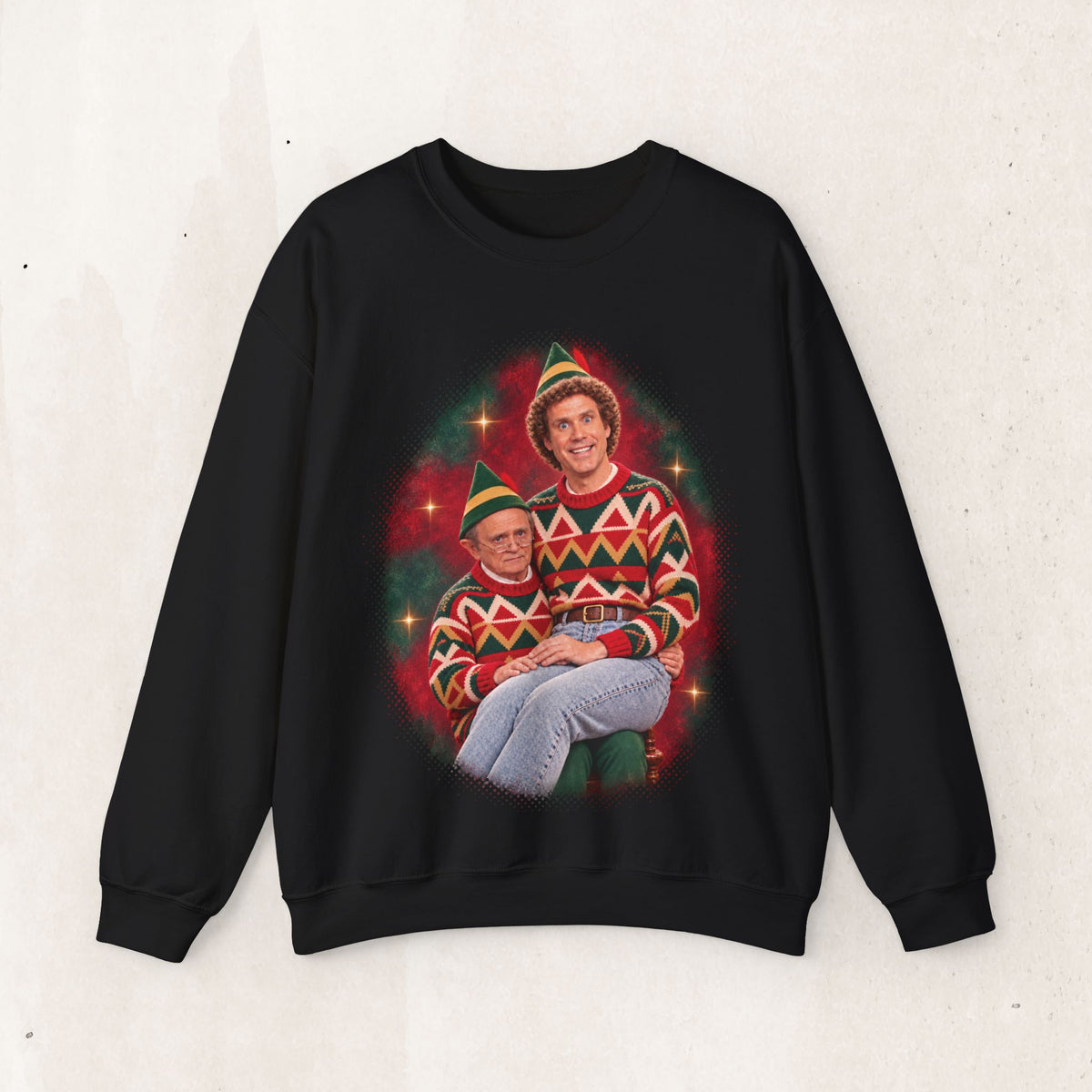 Buddy the Elf 80s glamour portrait Christmas sweatshirt