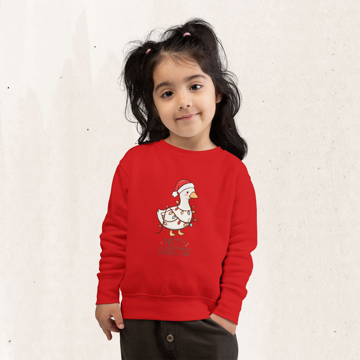 Santa Hat Duck "Merry Christmas" Toddler Sweatshirt