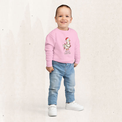 Santa Hat Duck "Merry Christmas" Toddler Sweatshirt