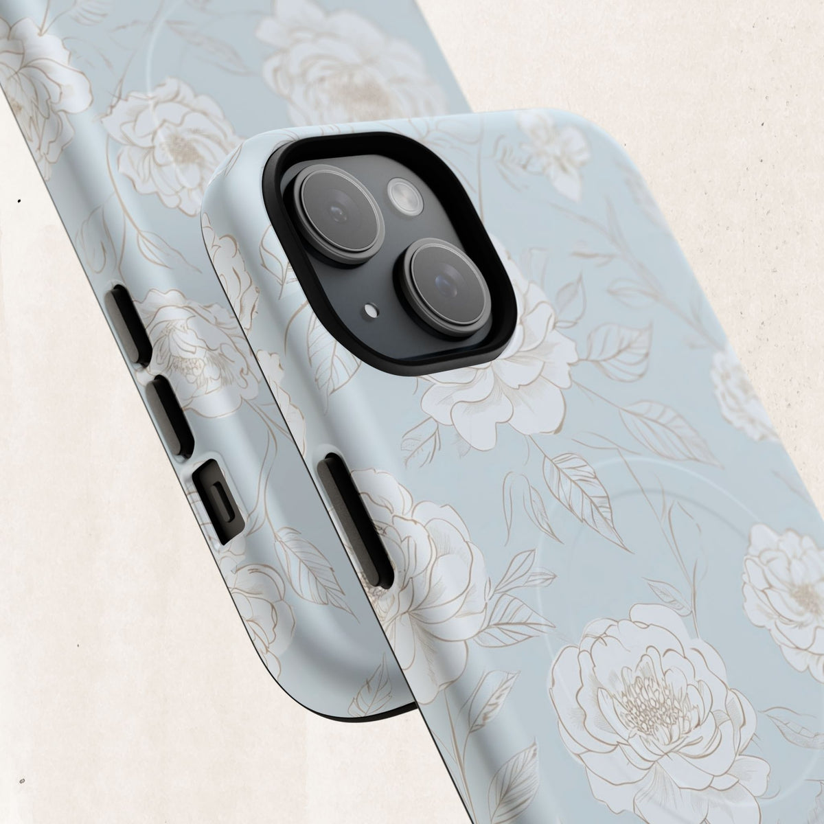 Blue Floral Tough Magnetic Phone Case