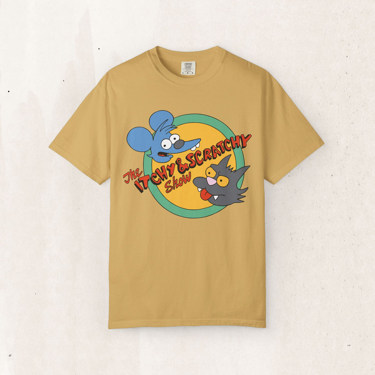 The Itchy & Scratchy Show Cartoon T-Shirt – Mustard