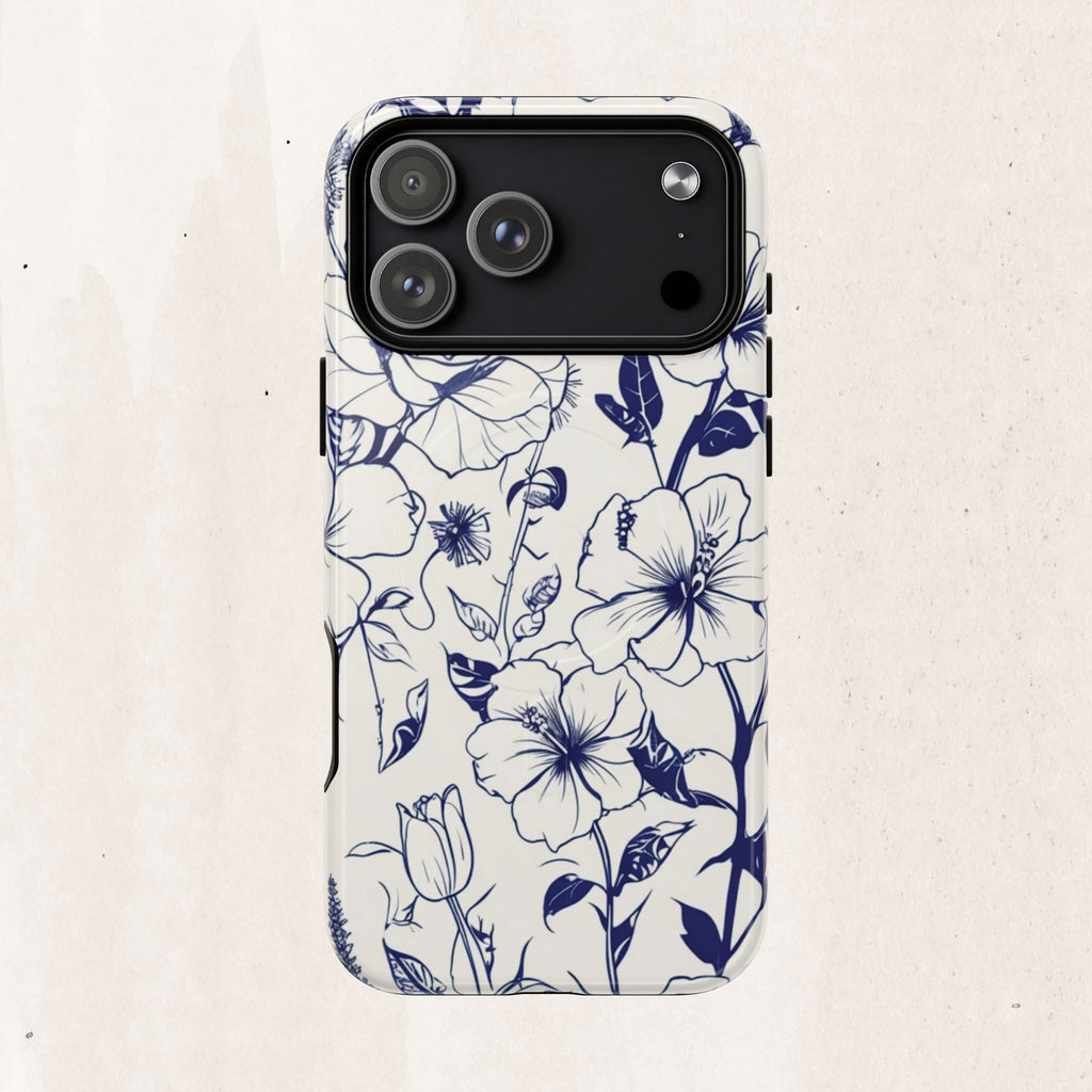 Floral Sketch Tough Magnetic Phone Case