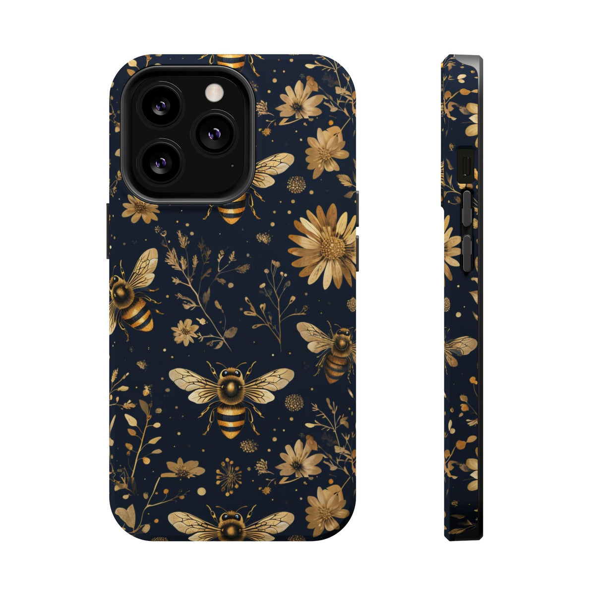 Gold Bees & Daisies Magnetic Tough Case, alternate view