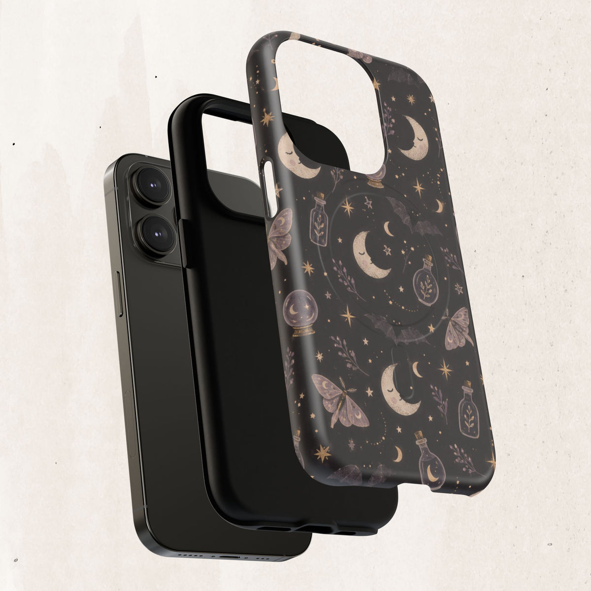 Moon & Moth Magnetic Phone Case — Celestial Protective Tough Case