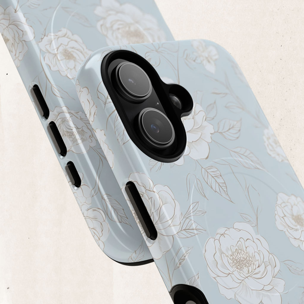 Blue Floral Tough Magnetic Phone Case