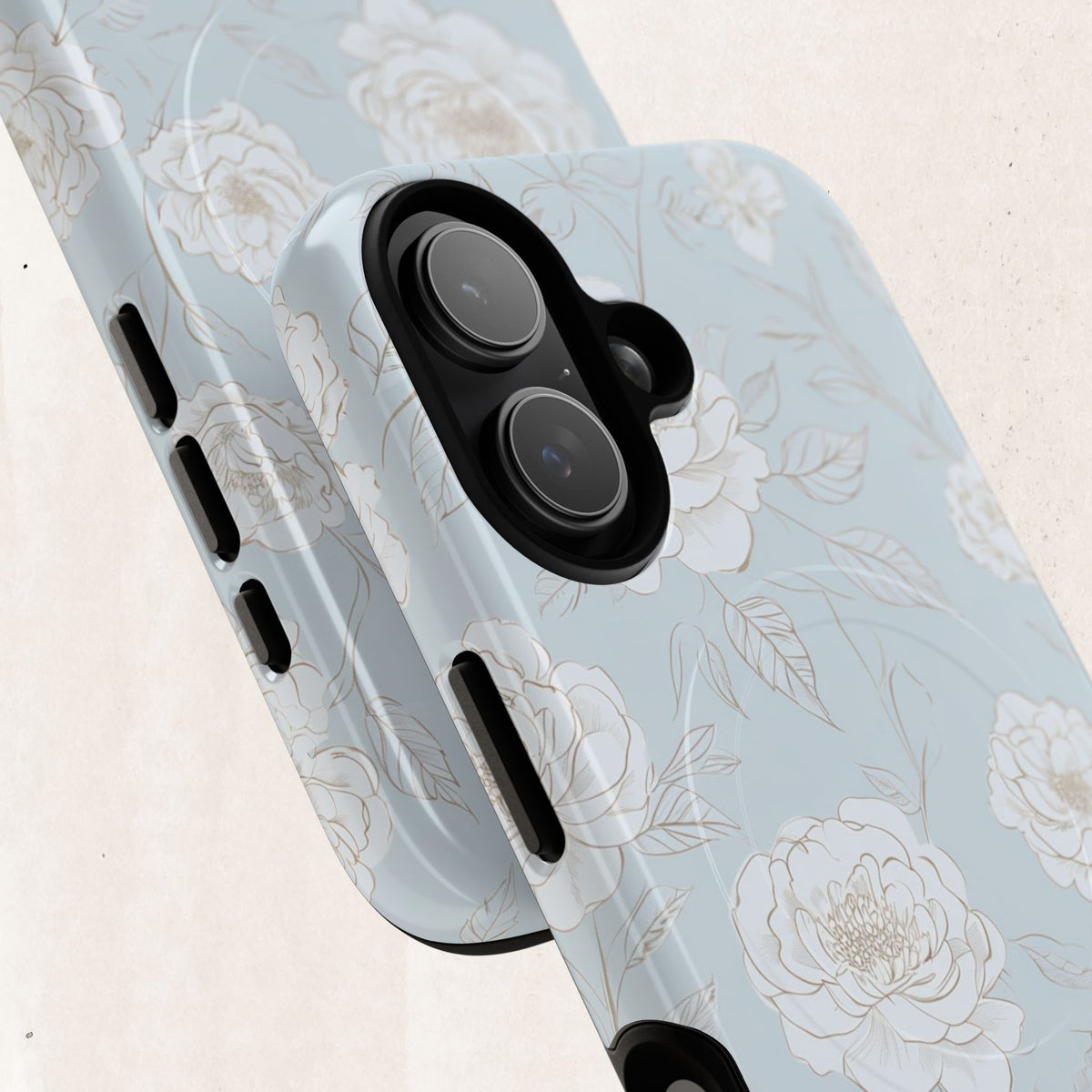 Blue Floral Tough Magnetic Phone Case