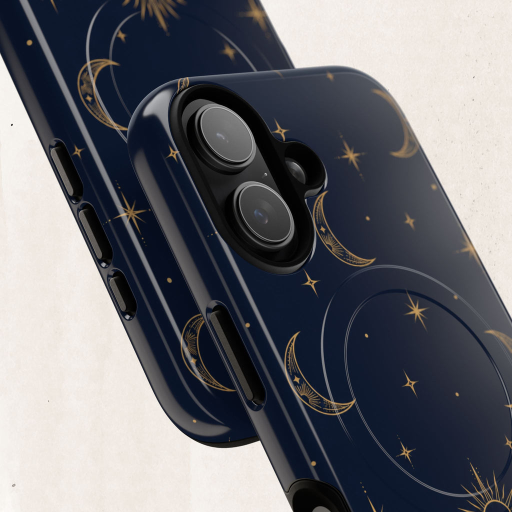 Magnetic Phone Case — Celestial Moon & Stars Tough Protective Cover