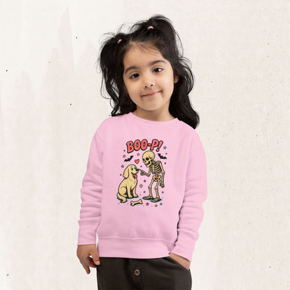 Skeleton & Puppy “BOO-P!” Toddler Sweatshirt