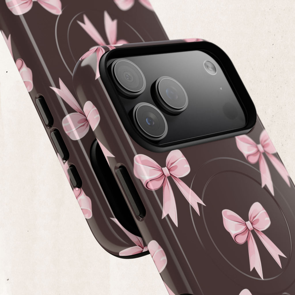 Pink Ribbon Bow Tough Magnetic Phone Case