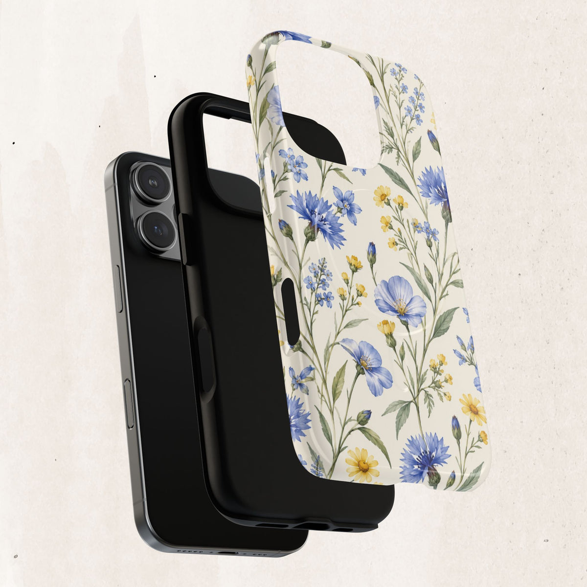 Floral Blue Cornflower  Magnetic Phone Case
