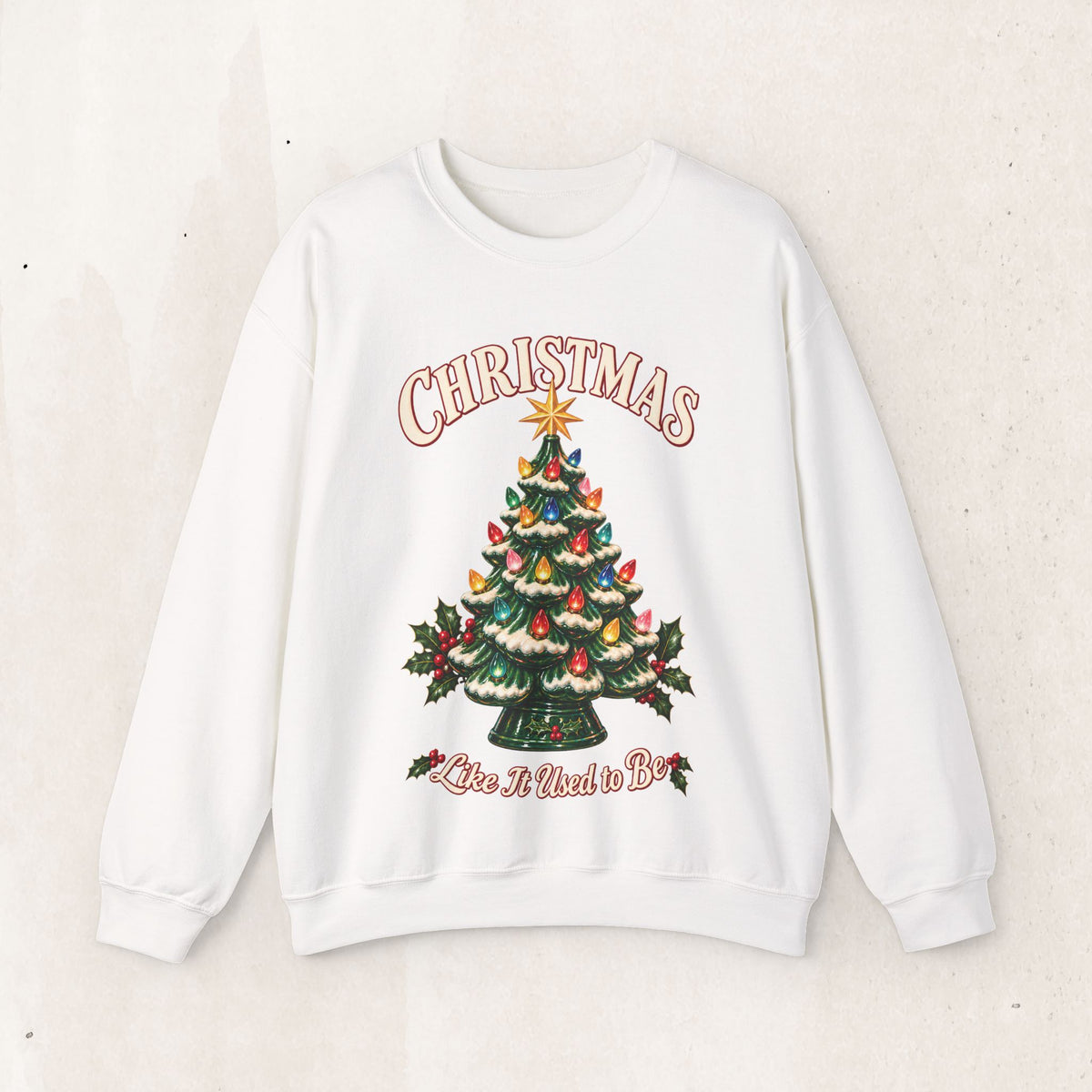 Christmas Tree Crewneck Sweatshirt - "All I Want Is You" Holiday Sweatshirt