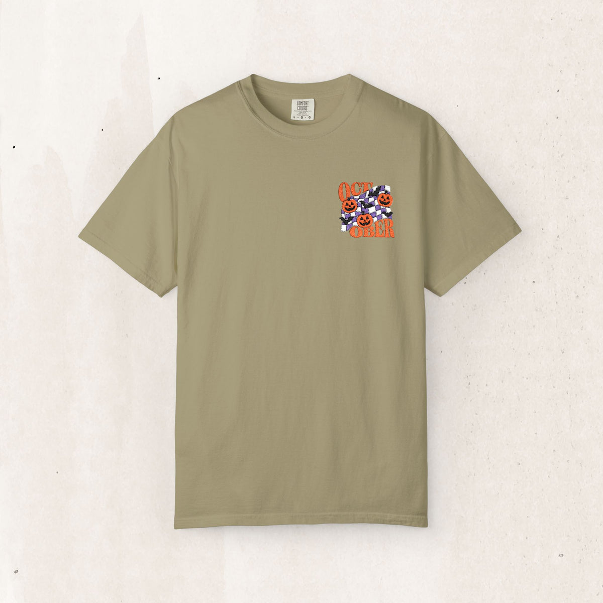 Embroidered Retro "October" Halloween Tee