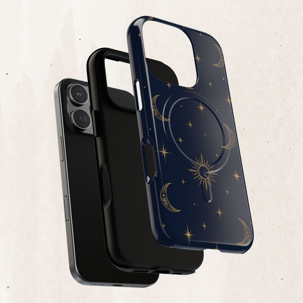 Magnetic Phone Case — Celestial Moon & Stars Tough Protective Cover