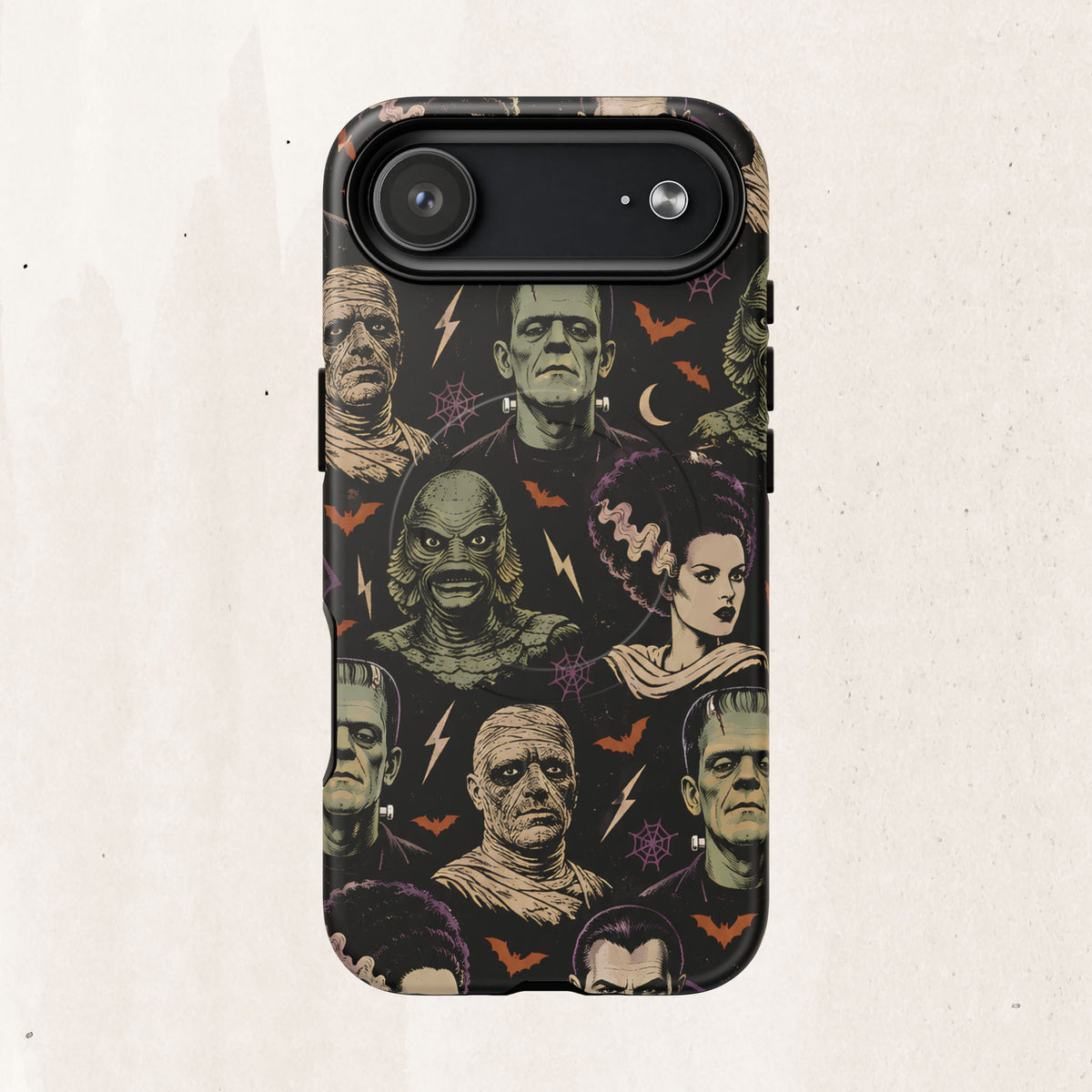 Monster Mash Magnetic Phone Case — Retro Classic Horror Collage