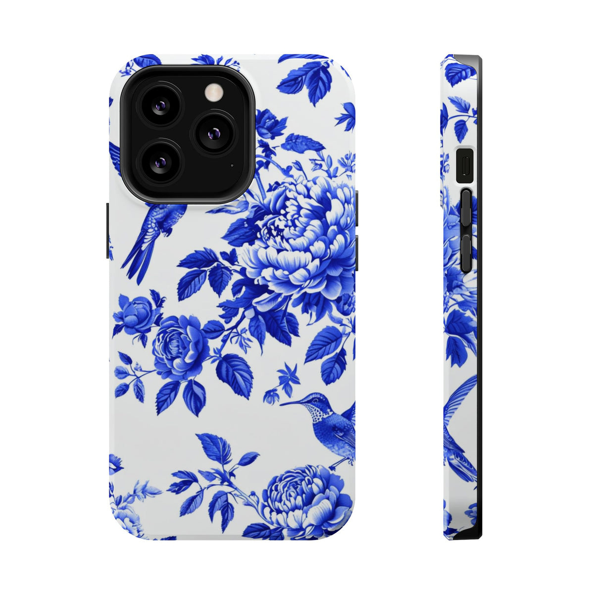 Blue Floral Bird Magnetic Phone Case, alternate view