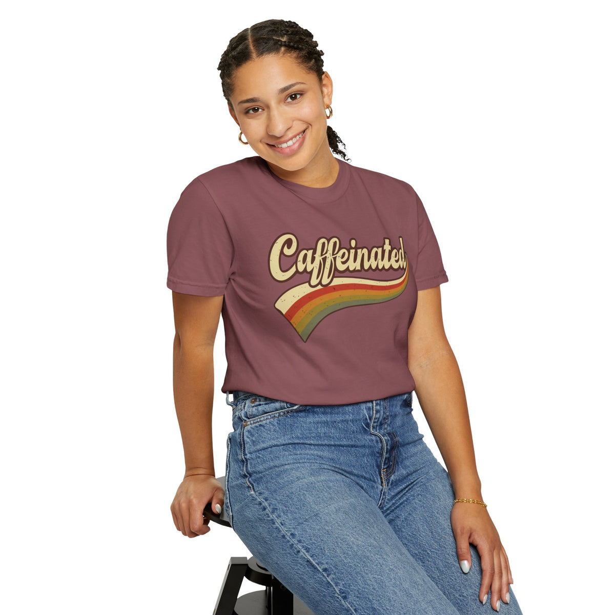 Caffeinated Retro Stripe Tee