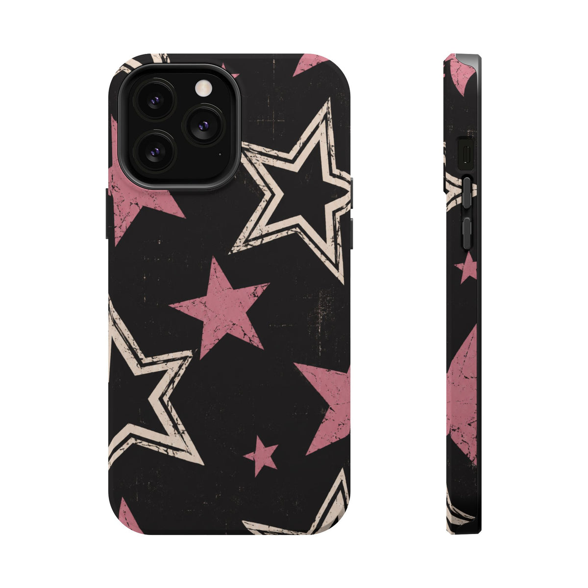 Pink Retro Stars Magnetic Phone Case, alternate view