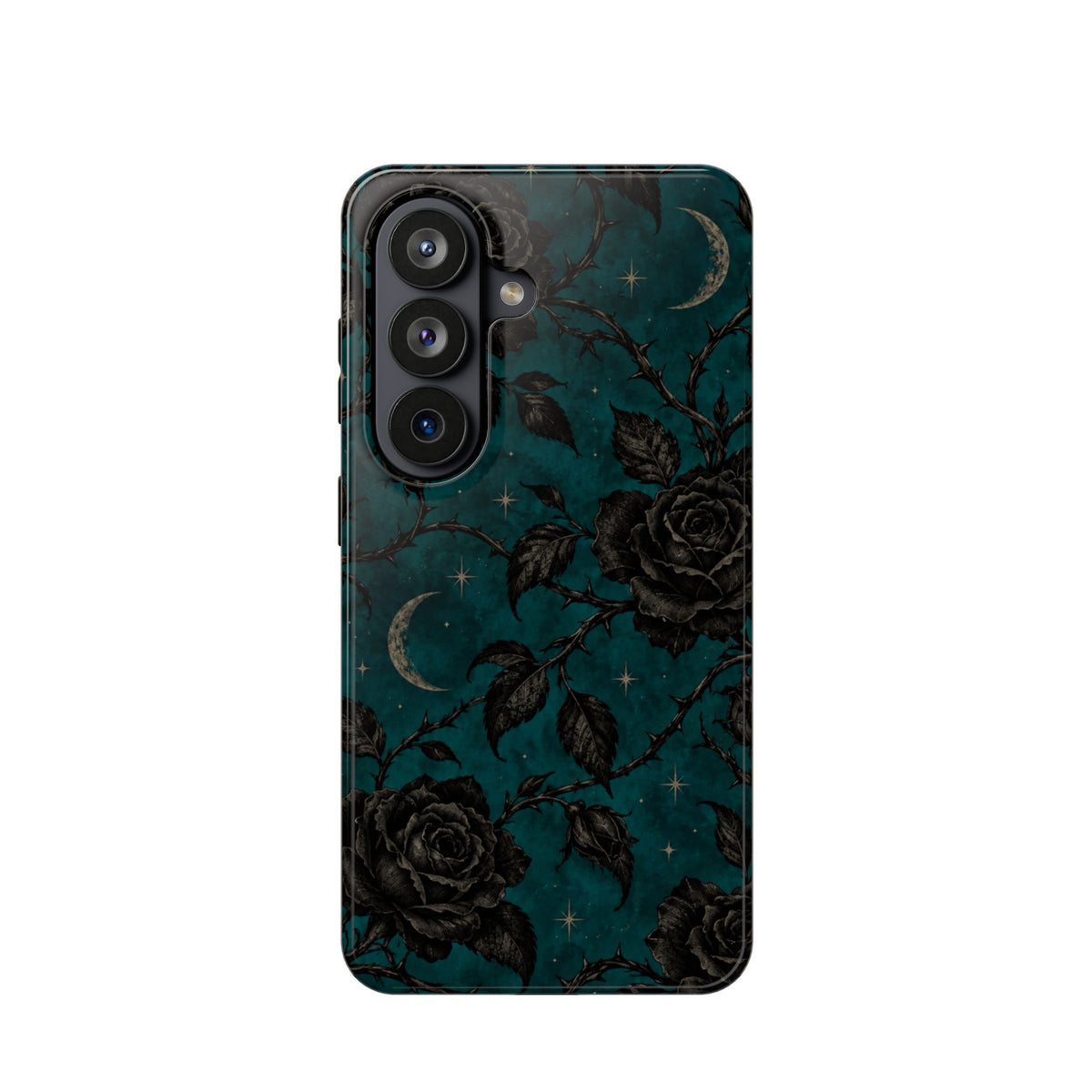 Teal Moon & Black Rose Magnetic Phone Case, alternate view