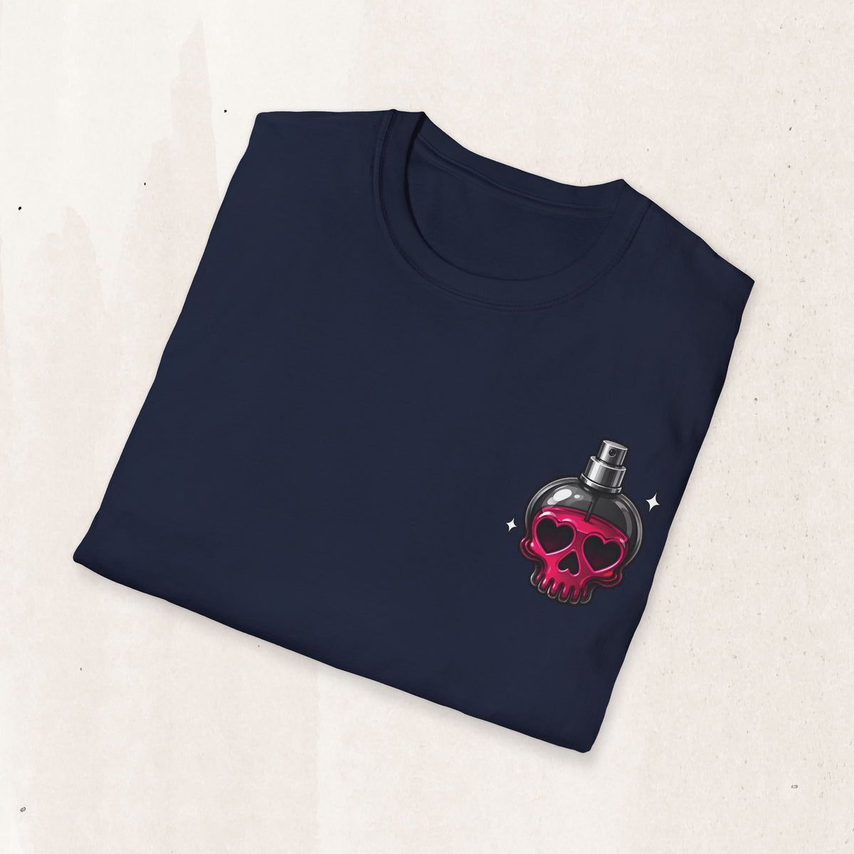 Skull Perfume Bottle Graphic Tee in Navy, alternate view