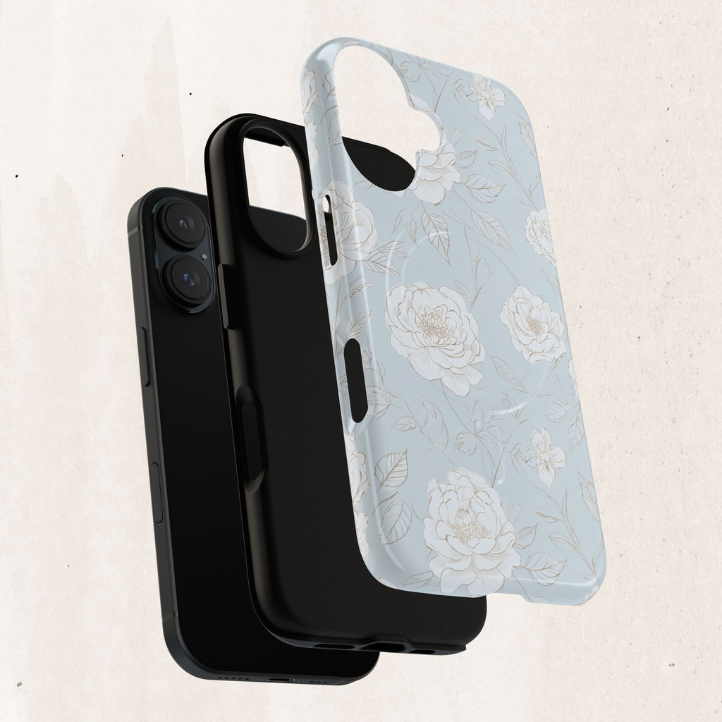 Blue Floral Tough Magnetic Phone Case