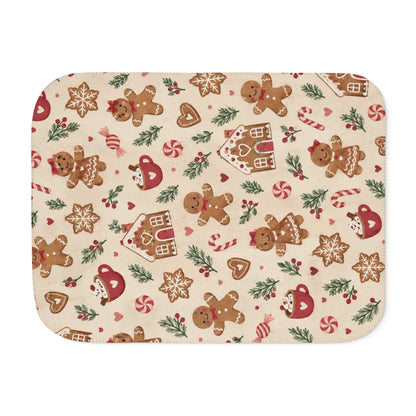 Christmas Gingerbread Sherpa Blanket