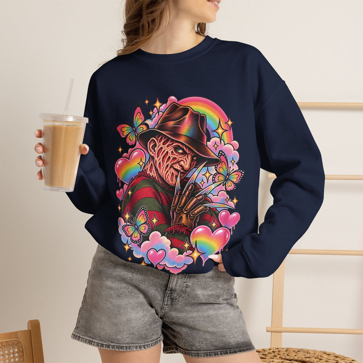Freddy Krueger Rainbow Crewneck Sweatshirt